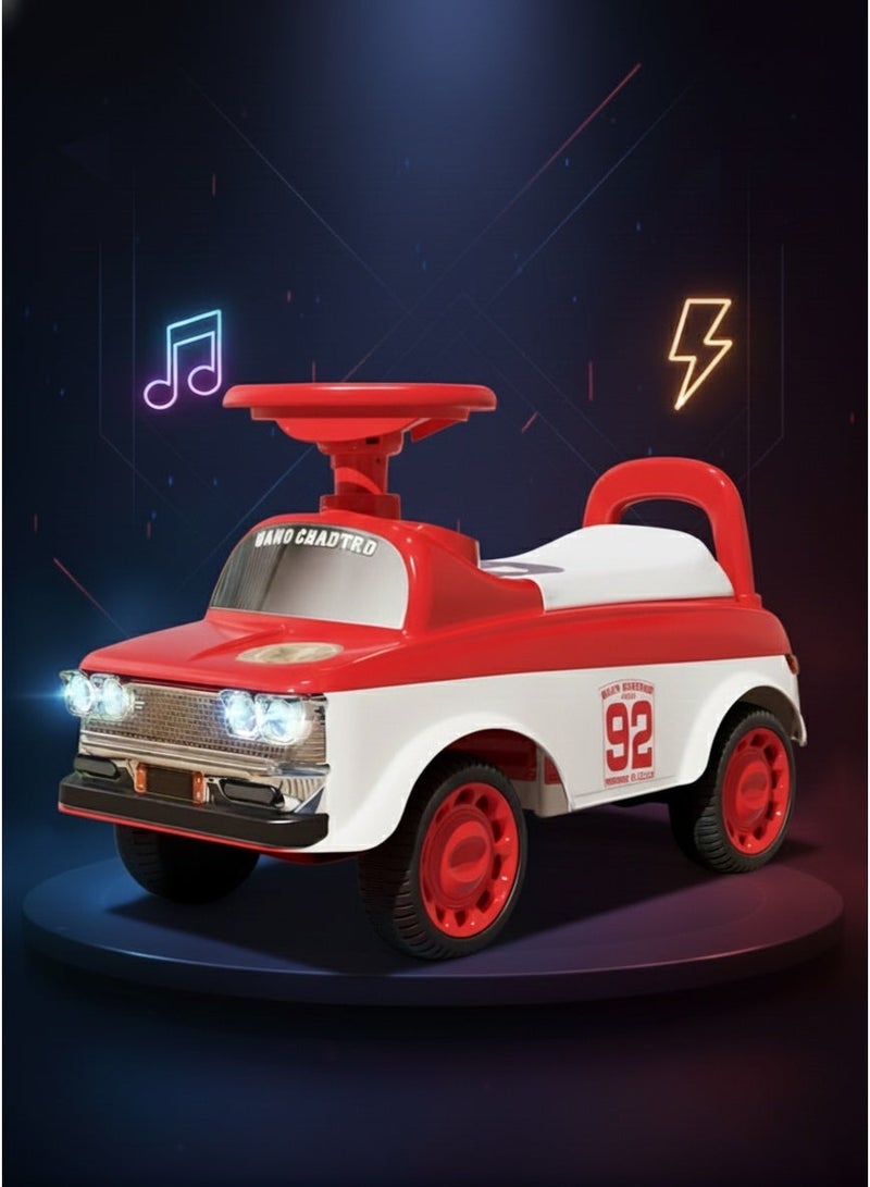 MG Kids Ride-On Toddler toy Car With  Music &  Lights, High Backrest 1-4 Years - Red - Image 2